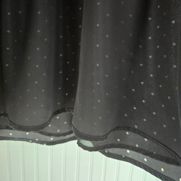 H&M Dark Grey and White Polka Dot Long Sleeve Satin Dress - Picture 5 of 8